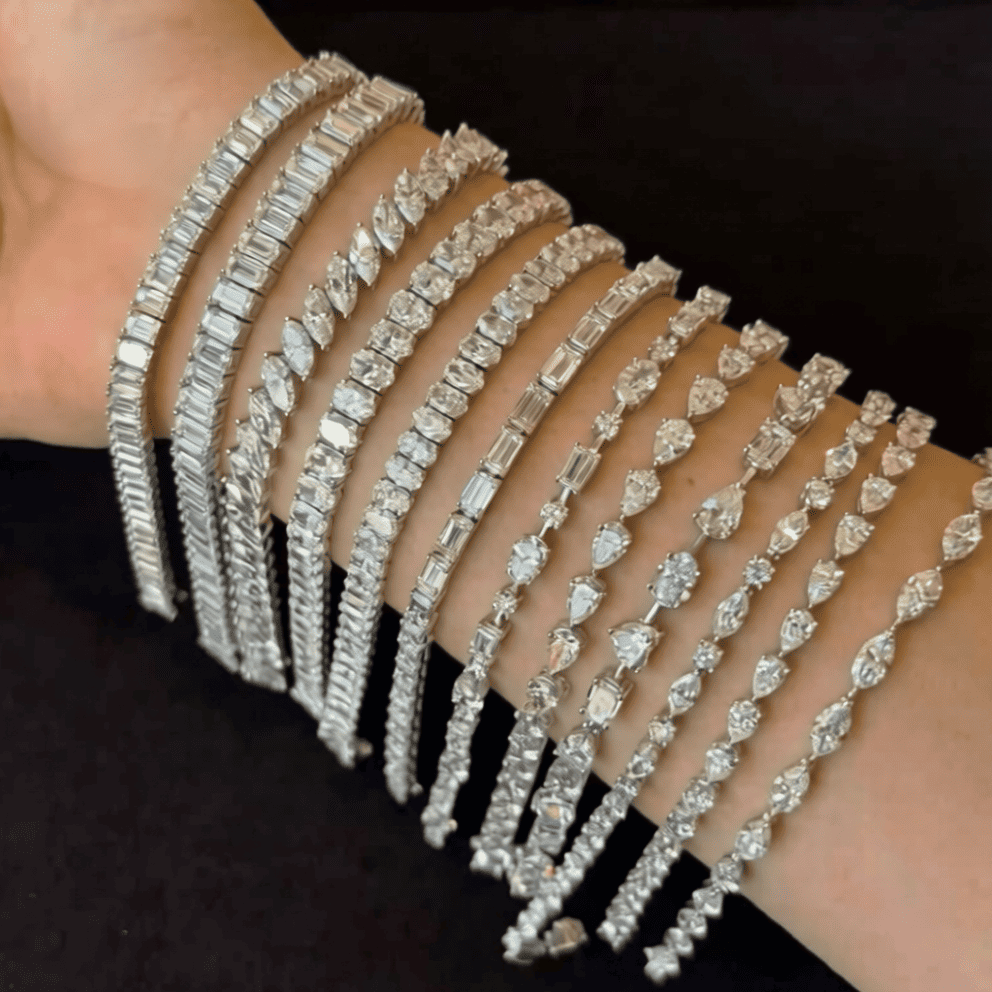 Bracciale Tennis Taglio Navette Marquise 4 Carati