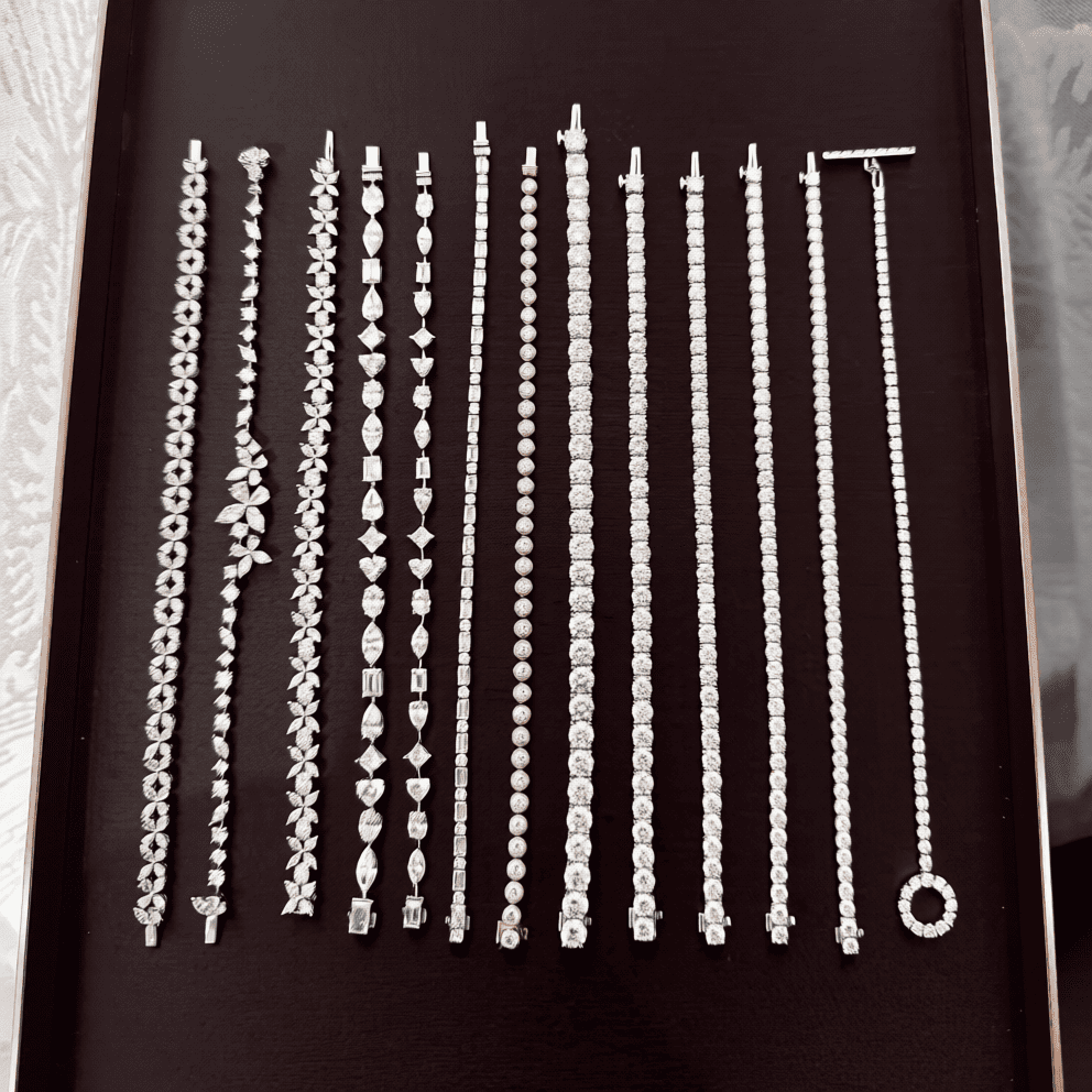 Bracciale Tennis con Diamanti Chocolate e Champagne