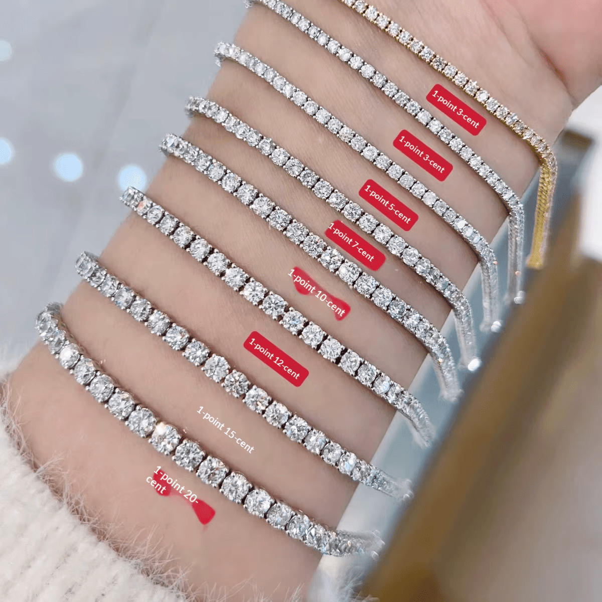 Bracciale Tennis Geometrico con Diamanti Baguette