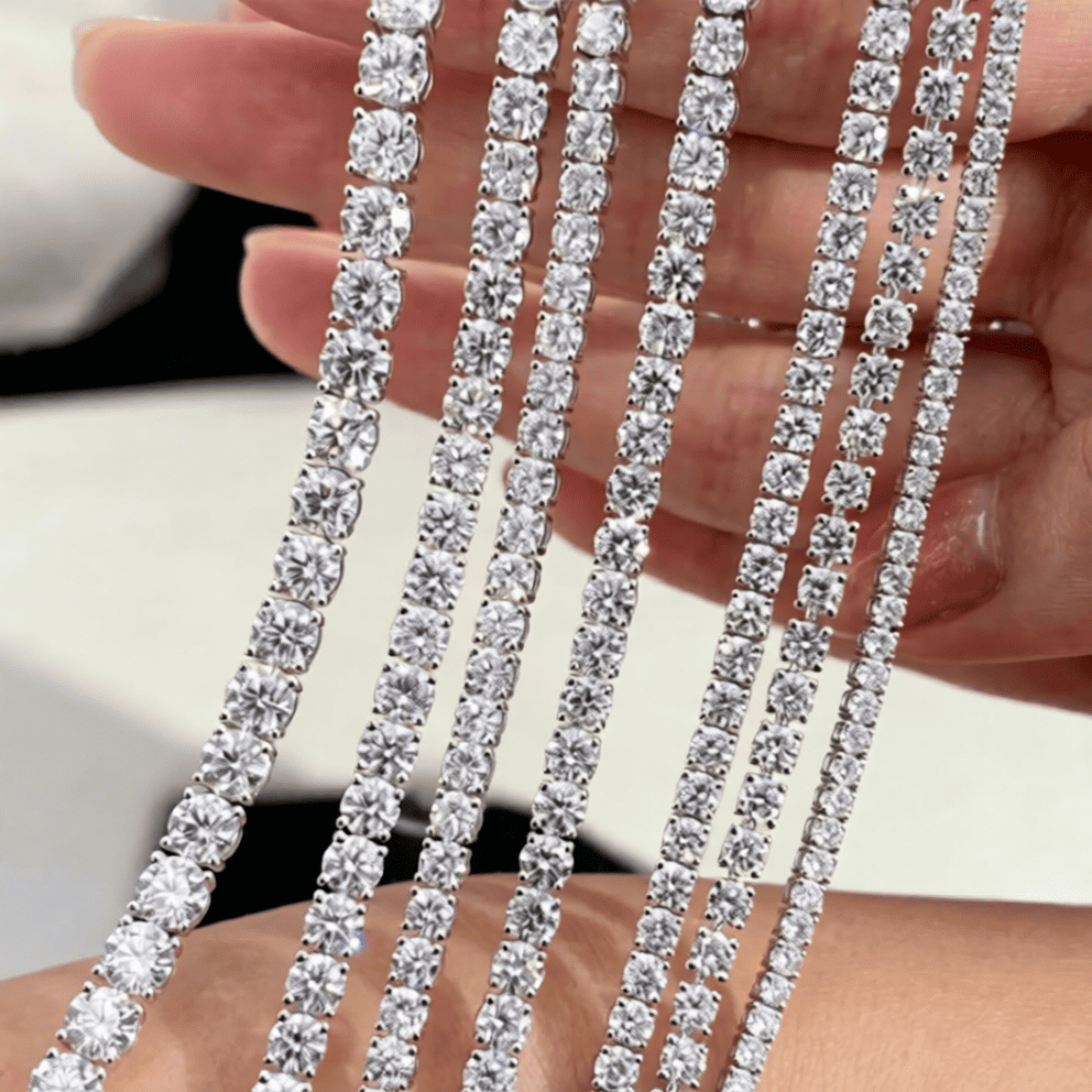 Parure Tennis con Bracciale e Girocollo in Diamanti